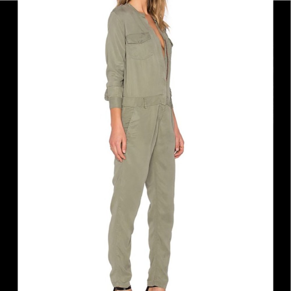 Etienne Marcel Long Sleeve Jumpsuit in Military - Picture 3 of 9
